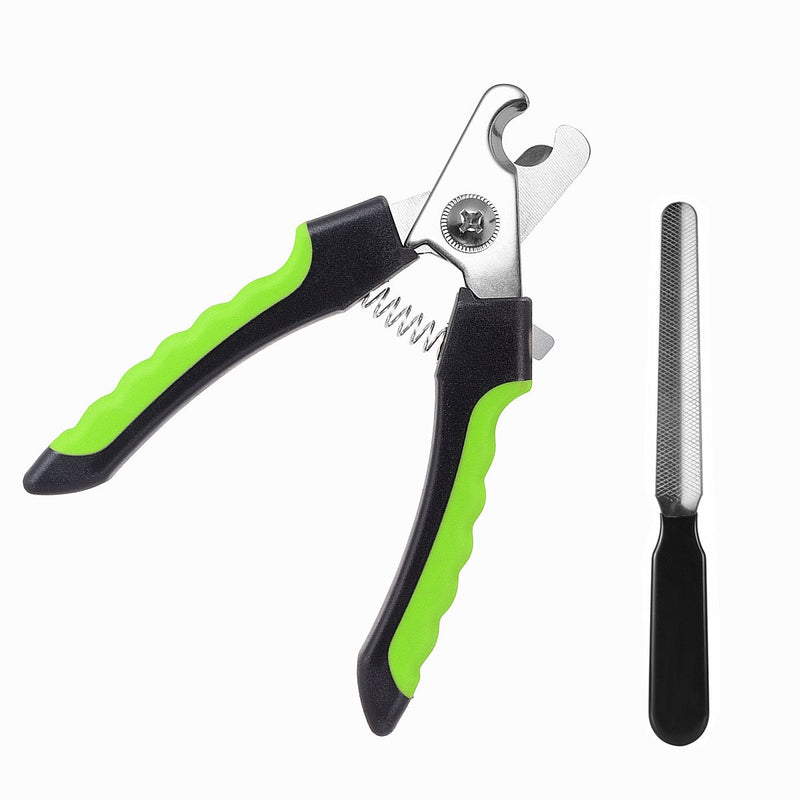 [Australia] - YLTZJCD Dog Nail Clippers Trimmer Pet Nail Clippers with Safety Guard Razor and Nail File, Sharp Blades Buit-in Handle Lock Sturdy Non Slip Handles for Small, Medium and Large Breeds, YL-002 Green 