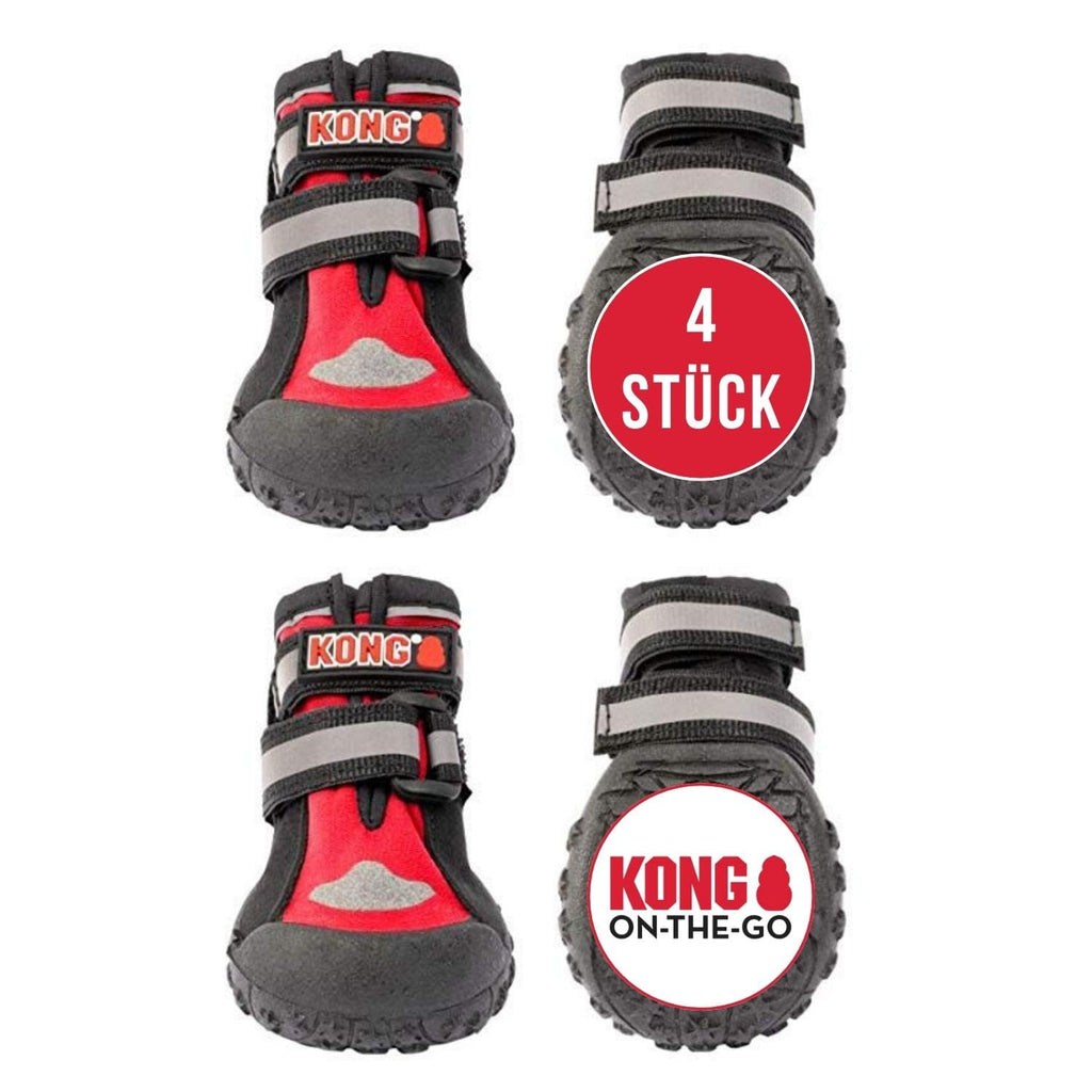 KONG sports shoes for large dogs, 4 pieces in size LI, high-quality paw protection with padding, comfortable shoes for dog paws, easy and safe use, robust and washable material, large red - PawsPlanet Australia