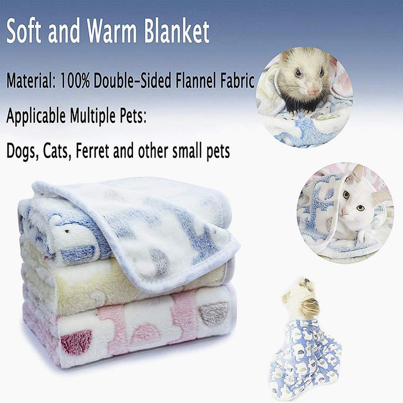 XIYUAN 3 pack Kitten Blanket, Super Soft and Fluffy Wool Pet Blanket, Warm Dog Fleece Blanket, Soft Blanket With Elephant Pattern For Kittens and Puppies and Other Small Animals. - PawsPlanet Australia