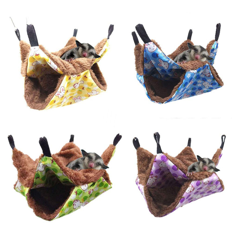 Oncpcare Pet Cage Hammock, Bunkbed Sugar Glider Hammock, Guinea Pig Cage Accessories Bedding, Warm Hammock for Small Animal Parrot Sugar Glider Ferret Squirrel Hamster Rat Playing Sleeping S Blue - PawsPlanet Australia