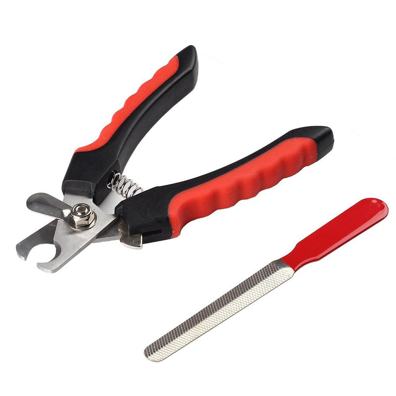 PIPITAO Professional Pet Nail Clippers Dog Claw Trimmers with Free Nail File,Protective Guard,Safety Lock and Non-Slip Handles,Suitable for Dogs,Cats and Small Animals Grooming(X-Large,Red) X-Large Red - PawsPlanet Australia