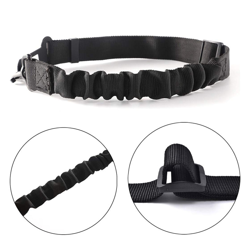 [Australia] - Hualeeya Dog Seat Belt – Elastic Buffer Nylon Strap & Universal Solid Metal Vehicle Buckle, Adjustable Carabiner, High Density Material Safety Harness for Puppy & Kitten Travel, Pure Black Plated 