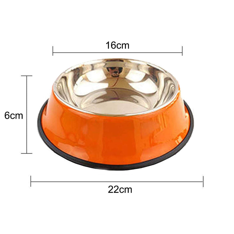 2 Dog Bowls, Stainless Steel Dog Feeder Bowls,Medium Dog Feeder Bowls And Water Bowls，dog cat Plate Bowls With Non-slip Rubber Bases, (22 cm / 8.6 inches) - PawsPlanet Australia