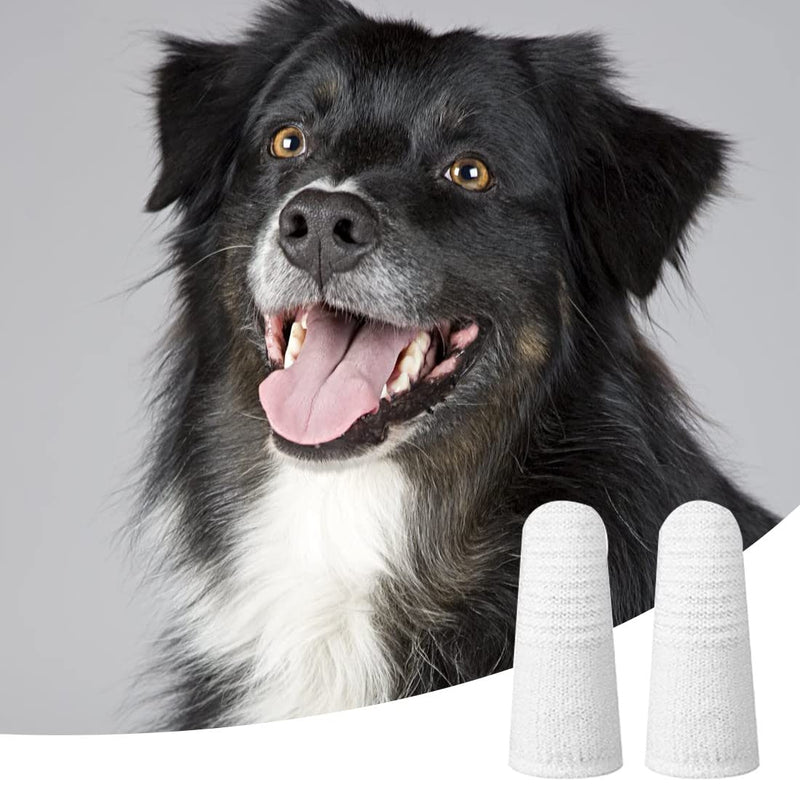 SIOPPKIK Dog Toothbrush Fingerling Reusable, Pet Finger Toothbrush, Fingerlings Dog Dental Care, Anti-Plaque Finger Dog, Efficient and Clean Pet Toothbrush Made of Knitted Fabric Pack of 14 - PawsPlanet Australia