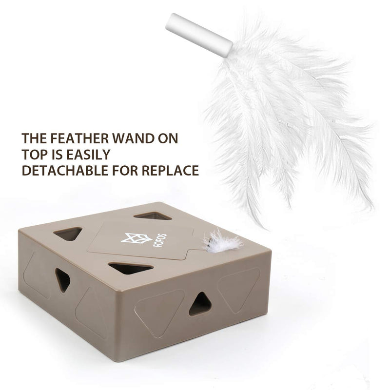 [Australia] - Lylyzoo Interactive Cat Toys Magic Box, Feline Toy Boxes, Bouncing Feathers Game for Cats Ambush Teasing Catching Toy 