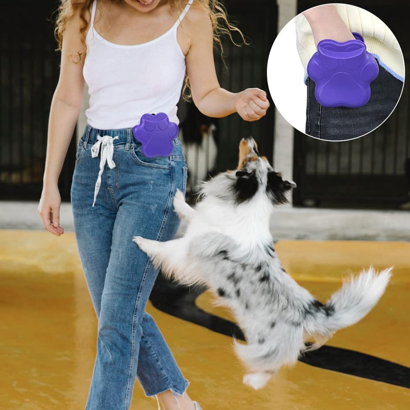 Taglory 2 Pack Dog Treat Pouch, Silicone Dog Training Treat Pouches, Portable Dog Treat Bag with Magnetic Closure and Waist Belt Black/ Purple - PawsPlanet Australia