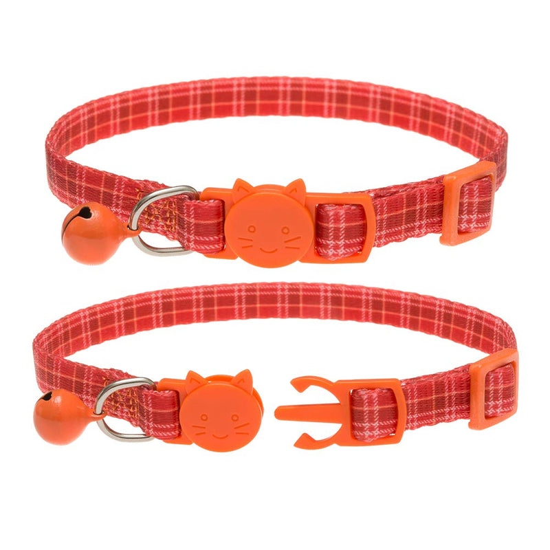 SCIROKKO Cat Collars Quick Release with Bell - 6 Pcs Plaid Breakaway Pet Collars - Adjustable Mixed Colors Collar Set - PawsPlanet Australia