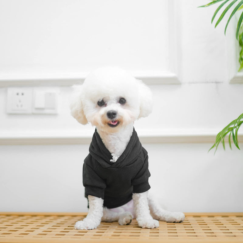 Dog Hoodies Bad The Bone Printed - Cold Protective Winter Coats Warm Puppy Pet Dog Clothes Black Color Small - PawsPlanet Australia