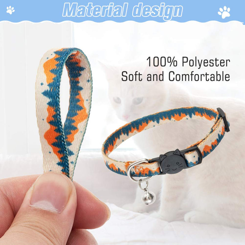 [Australia] - Cat Collars Breakaway with Bell - 2 Pack Natural Scenery Pattern Cat Collar, Adjustable Pet Collars for Kittens & Puppies 