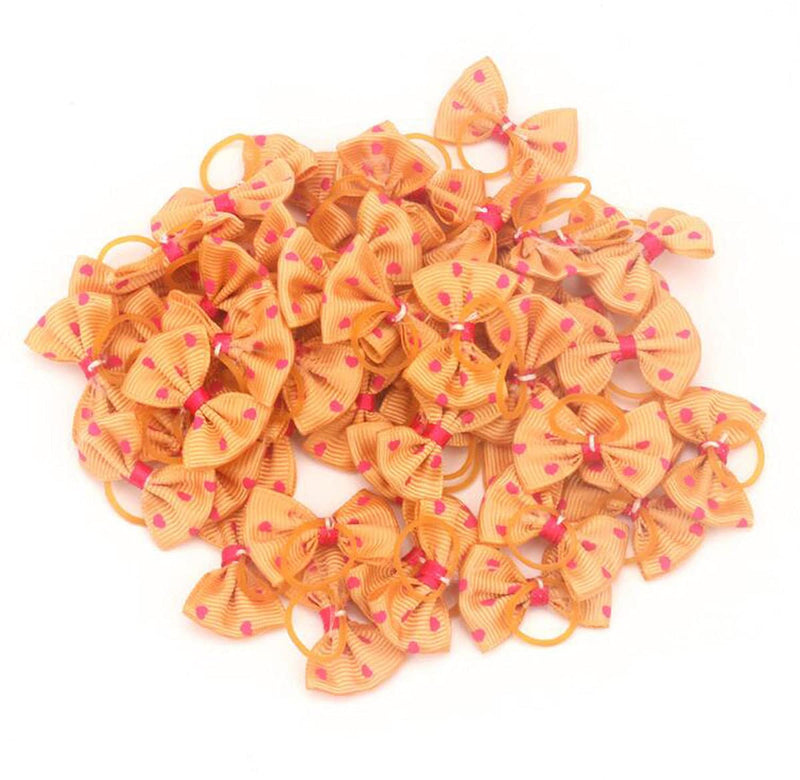 Snadulor 40 Pcs Cute Cat Dog Small Bowknot Hair Bows with Rubber Bands Handmade,Hair Accessories Bow Pet Grooming Products(3.9"x3.9"x0.8" inches£ - PawsPlanet Australia