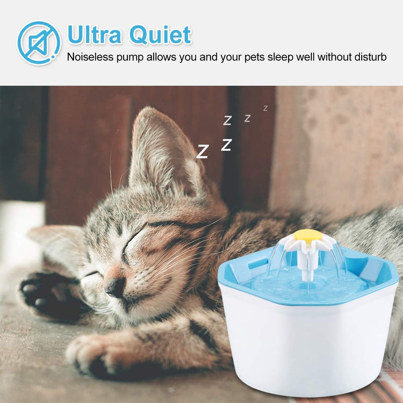 [Australia] - Shinea Cat Water Fountain, 1.6L Automatic Pet Water Dispenser Healthy & Hygienic Drinking Bowl Super Quiet for Cats, Dogs, Multiple Pets Blue 