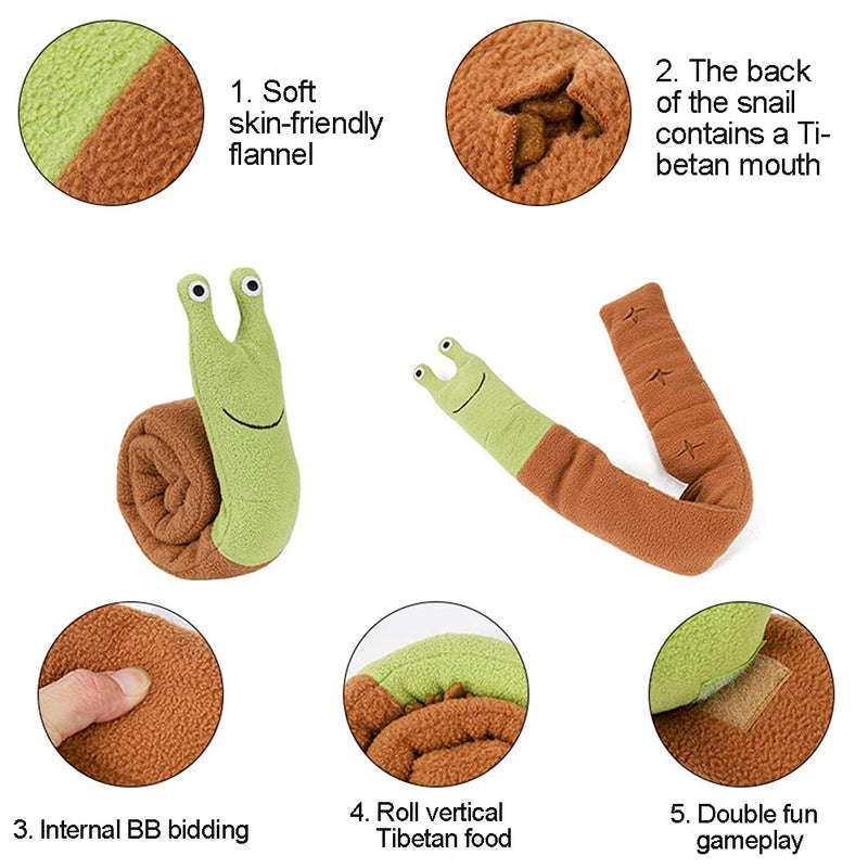 Dog Toys for Boredom, Squeaky Dog Toys Snail Interactive Dog Chew Toys for Small Medium Dogs, Plush Dog Toys for Relieving Stress, Foraging Instinct Training - PawsPlanet Australia