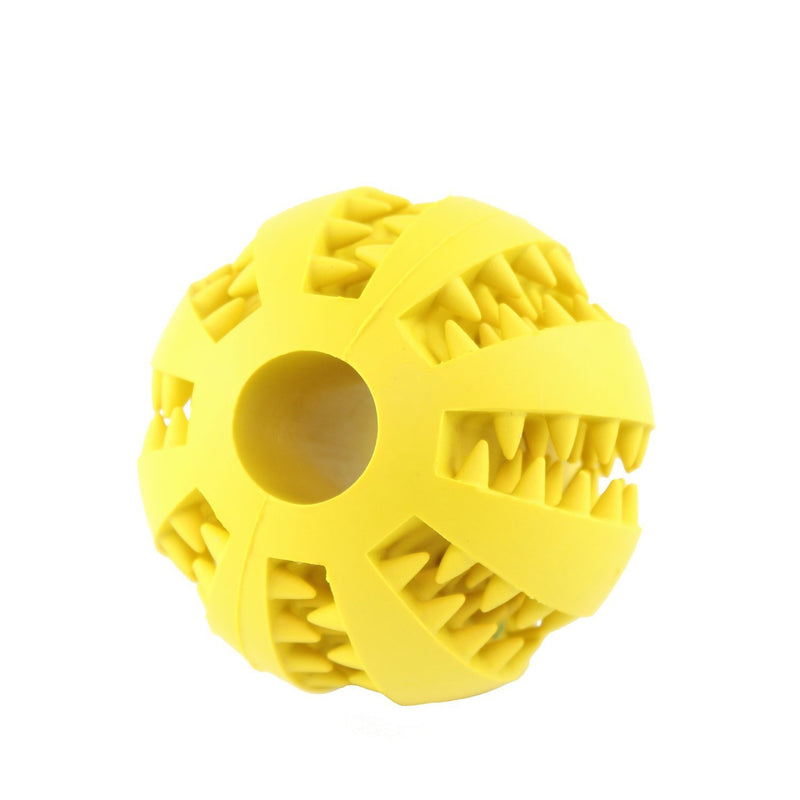 XiaoRui Pet natural rubber chewing ball, dog interactive training toy ball, safe and non-toxic cleaning ball 7 cm.(yellow) Yellow - PawsPlanet Australia