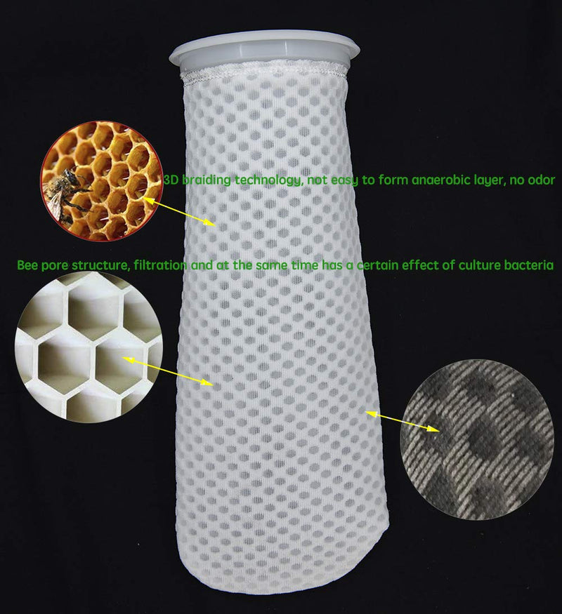 [Australia] - Filter Socks 4 inch, 3D Honeycomb Design Filter Sock. 4 inch Ring by 11.8 inch Long, Aquarium Filter Sock for Freshwater/Saltwater Aquariums, Ponds, Use in Sumps/Overflows 2-pack 