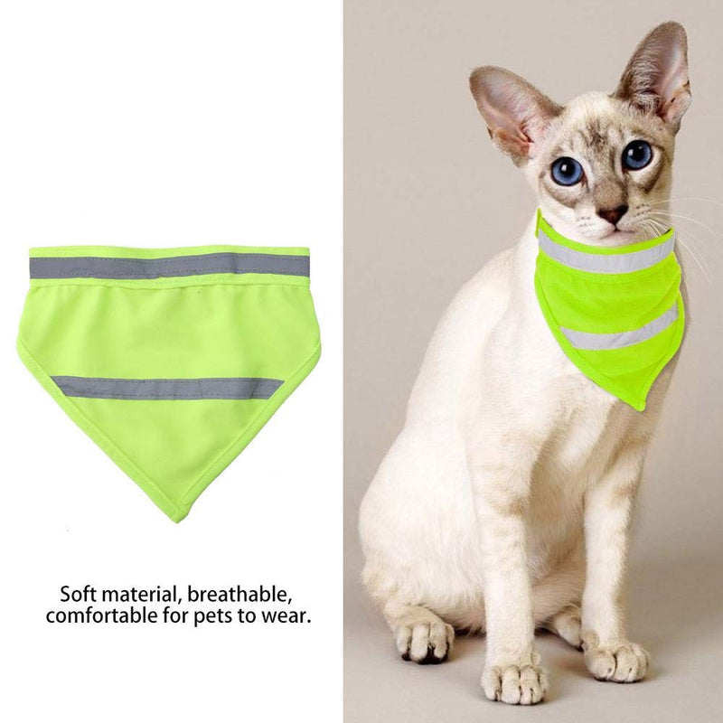 Dog Bandanas Reflective Safety Dog Scarf Triangle Stripe Pet Dog Collar Personalized Neon Color Visibility Products Kerchief (L-Fluorescent Yellow) L Fluorescent Yellow - PawsPlanet Australia