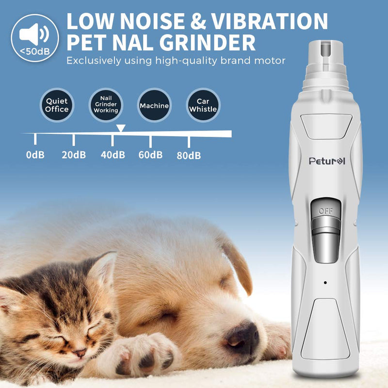 [Australia] - Dog Nail Grinder Upgraded - Professional 2-Speed Rechargeable Electric Pet Nail Trimmer Nail Grindder Painless Paws Grooming & Smoothing for Small Medium Large Dogs & Cats 