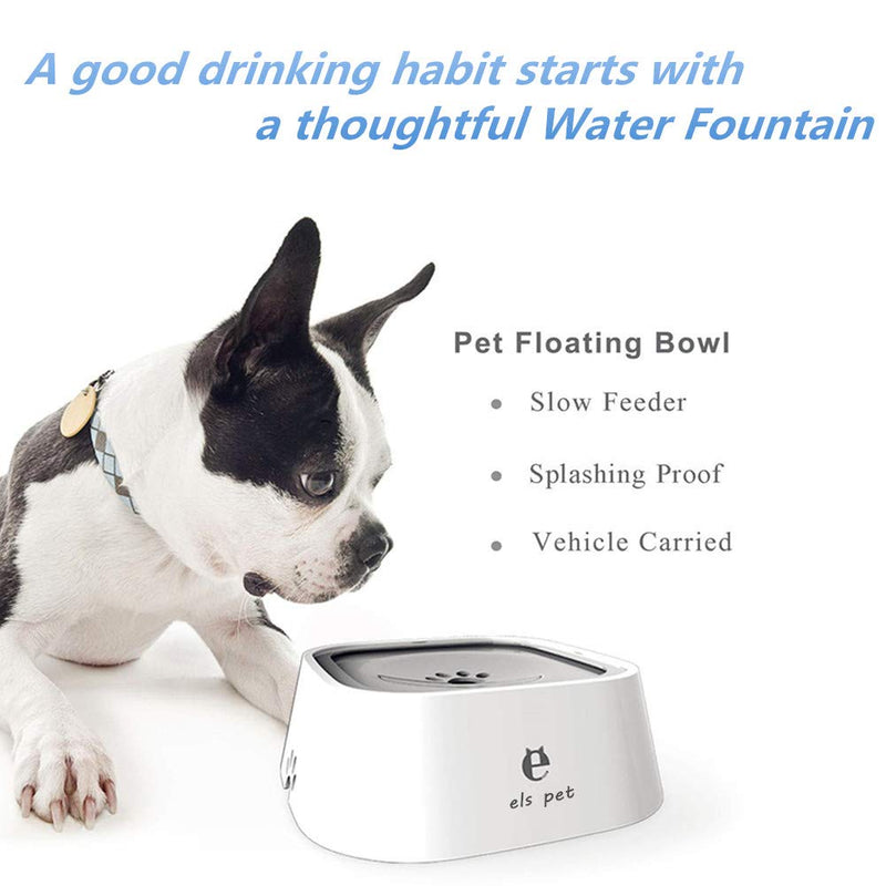 Oumefar Pet Water Bowl Anti-Spill Automatic Dog Bowl Vehicle Carried Floating Bowl Slow Water Suitable for Pet Puppies Kittens - PawsPlanet Australia