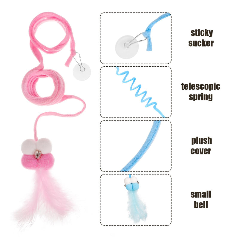 Bestomrogh Pack of 4 Cat Toys Self-Employment Hanging Door Frames, Adjustable Ball Teaser Toy with Bell, Cat Interactive Toy for Indoor Kitten Chase - PawsPlanet Australia