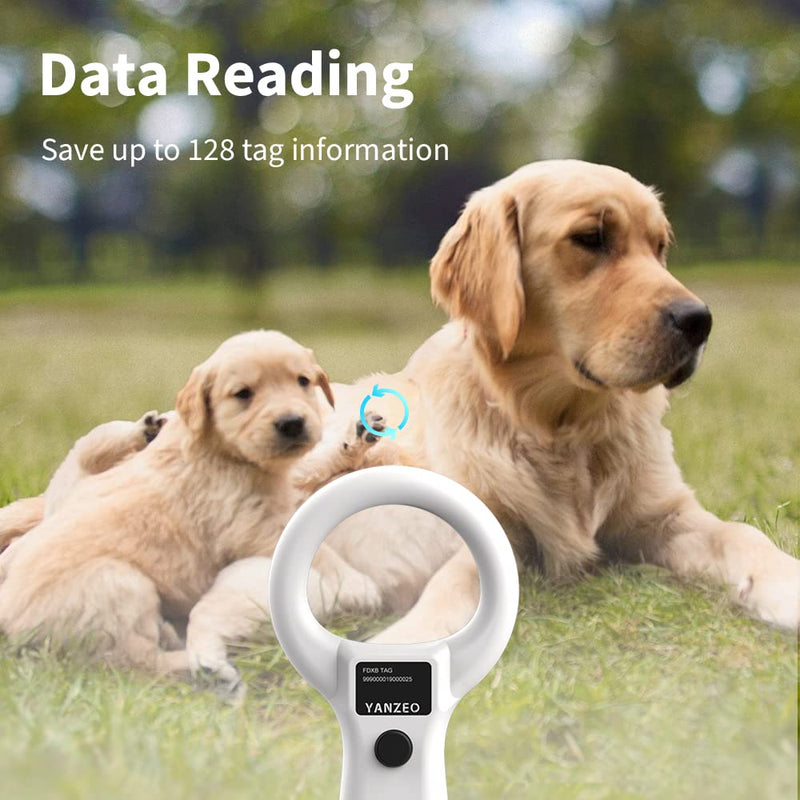 Yanzeo Pet Microchip Scanner, RFID EMID Animal Handheld Reader, 134.2kHz Pet ID Scanner Rechargeable Animal Chip Registration, Pet Tag Scanner FDX-B(ISO 11784/11785) (AR180S) - PawsPlanet Australia