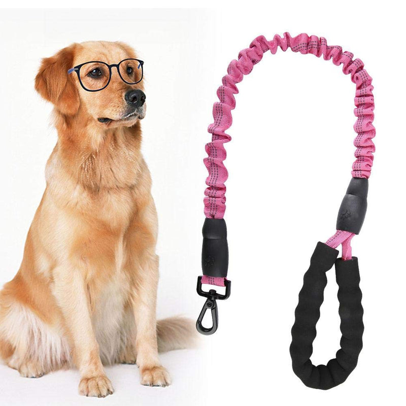 Dog Traction Rope Pets Dogs Elastic Leash Anti Pull Shock Absorbing Bungee Dog Leash Premium Strong Dog Elastic Lead with Traffic Control Handle - Foam Barrel Handle(Pink) Pink - PawsPlanet Australia