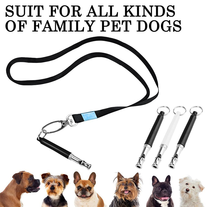 maxin 3 Pcs Dog Training Whistle, Interactive Toys Pet Tool Professional Dogs Whistles with Black Lanyard for Recall Training, Stop Barking - PawsPlanet Australia