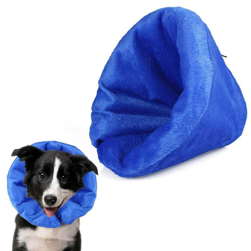 POPETPOP Pet Dogs Cats Inflatable Cone Collar After Surgery Adjustable Puppy Recovery Protective Collar for Small Medium Large Dogs S - PawsPlanet Australia