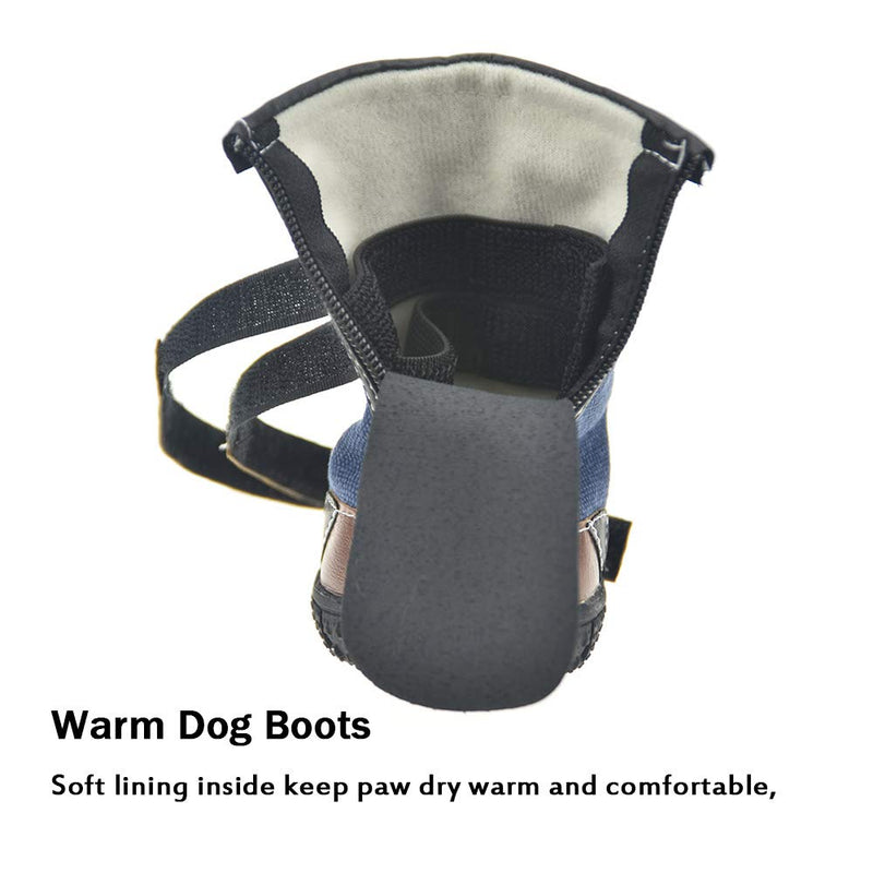 [Australia] - FLAdorepet Large Dog Shoes Rugged Anti-Slip Sole Dog Paw Protector for Hot Pavement Waterproof Dog Snow Shoes Pet Rain Boots with Straps Inside -Stay on Your Dog Feet 80(3.5" 3.1") Blue 