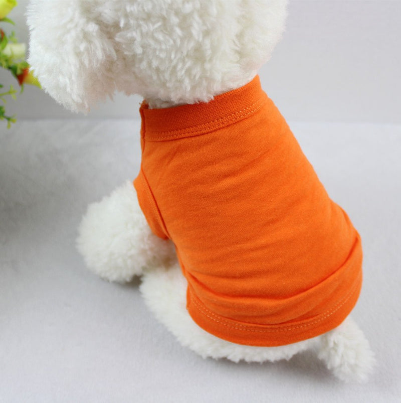 [Australia] - Alroman Dogs Shirts Orange Vest Clothing for Dogs Cats XS Dog Vacation Shirt Male Female Dog Clothing Puppy Summer Clothes Girls Boys Cotton Summer Shirt Small Dog Cat Pet Clothes Vest T-shirt Apparel Pure Orange 