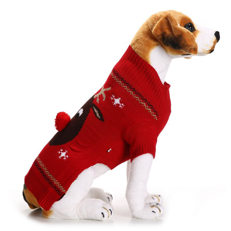 [Australia] - Xiaoyu Dog Sweater Pet Clothes for Dogs Christmas Reindeer XS Red 