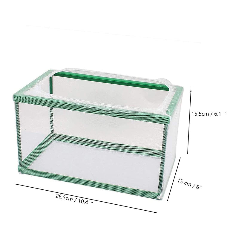 Aquarium Fish Breeder Box, Fish Isolation Box, Hatching Box, Juvenile Fish Spawning Incubator, Water Isolation Net Hatcher, Nylon Mesh Fish Fry Hatchery Breeder Box Separation Net（Green L） Green L - PawsPlanet Australia