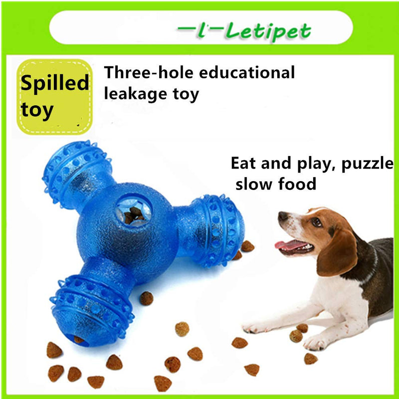 OUKEYI Interactive Dog IQ Puzzle Toy 3 Holes Food Dispensing Pet Toy, Dog Chew Toyfor Small Medium Dogs Chasing Chewing Training 100% Natural Rubberfor Aggressive Chewers - PawsPlanet Australia