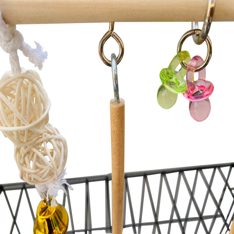 Hamiledyi Parrot Playground Parakeet Perches Outside Cage Bird Climbing Ladder Swing Toy Natural Wood Cockatiel Play Gyms Stand for Small Conure Love Birds Finch African Grey Macaw Amazon Budgies - PawsPlanet Australia