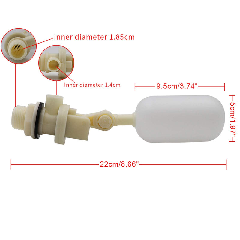 NC 3PCS Water Float Valve with Adjustable Arm, Automatic 3/4 Float Ball Valve with Water Level Shut Off for Water Tank Pond Livestock Horse Cattle Goat Sheep Pig Dog Waterer - PawsPlanet Australia