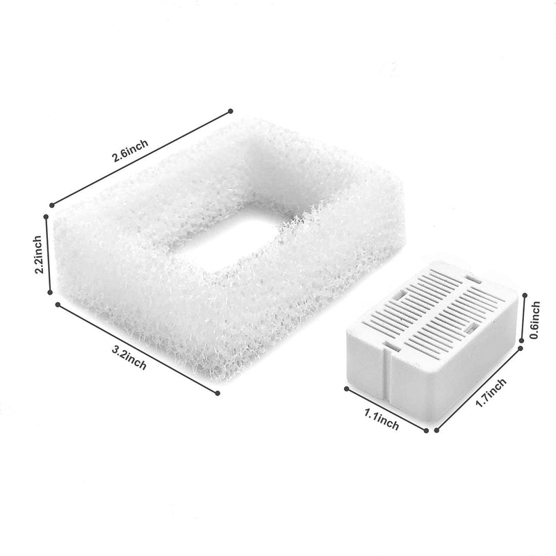 VinDox Pet Fountain Replacement Filters, 8 Cat Fountain Carbon Filters and 2 Foam Pre-Filters for Cupcake Ceramic Pet Fountain Pet Drinking Fountain Porcelain - PawsPlanet Australia