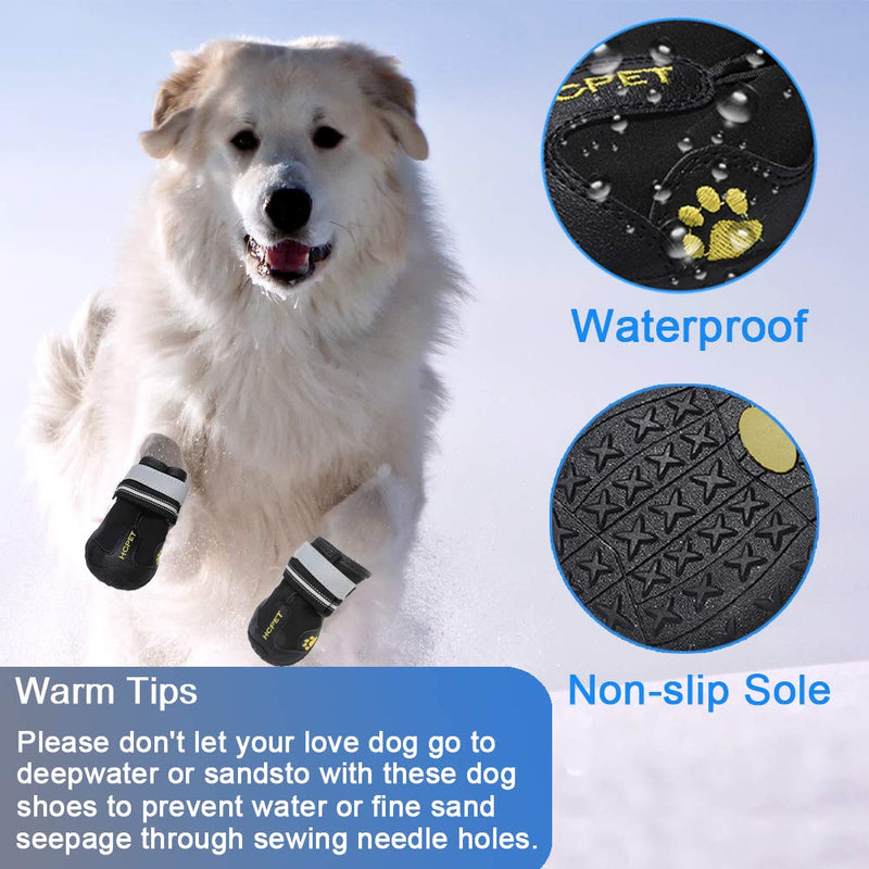 Teamoo 4PCS Dog Shoes; Waterproof Rain Snow Boots with Anti-Slip Sole; Indoor/Outdoor Dog Shoes with Adjustable Reflective Straps 5#: 2.24 Inch Width for 41-55 lbs Black - PawsPlanet Australia