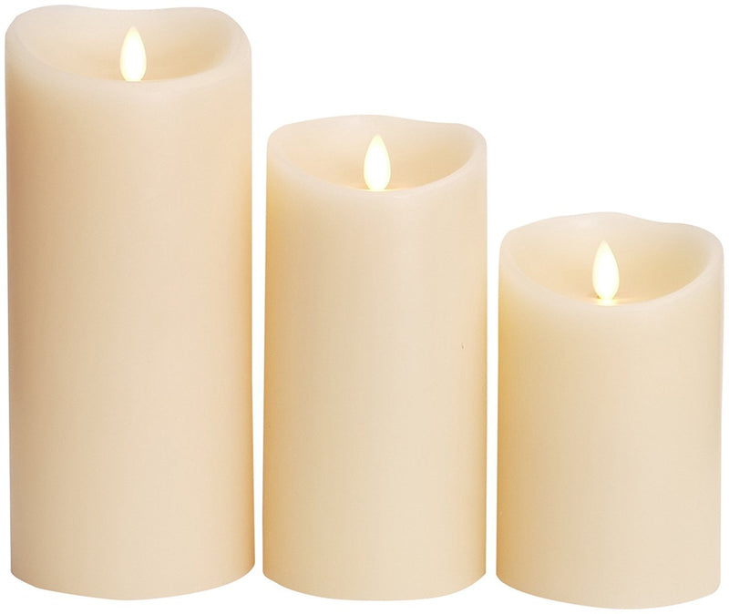 Darice Luminara Flameless Candle - Ivory Wax Unscented Classic Pillar - 5 in - PawsPlanet Australia