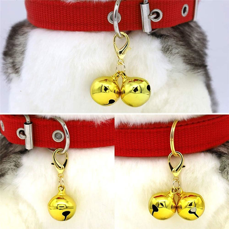 DONGKER 4Set Pet Bells, Dog Collar Bells Gold Silver Bells for Pet Dog Cat Collar Charm Pendant - PawsPlanet Australia