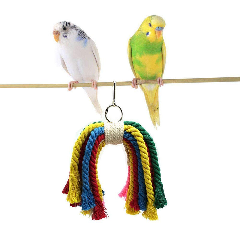 HIMM 7Pcs Parrot Toy Set Parrot Rope Toy Climb Toy Parrot Hanging Swing Toys Parrot Cuddly Toy Parrot Toy Set Including Wooden Ball Rotate Ladder,Bell Toy,Rope Toys,Swing Toys,Parrot Toy Bell - PawsPlanet Australia