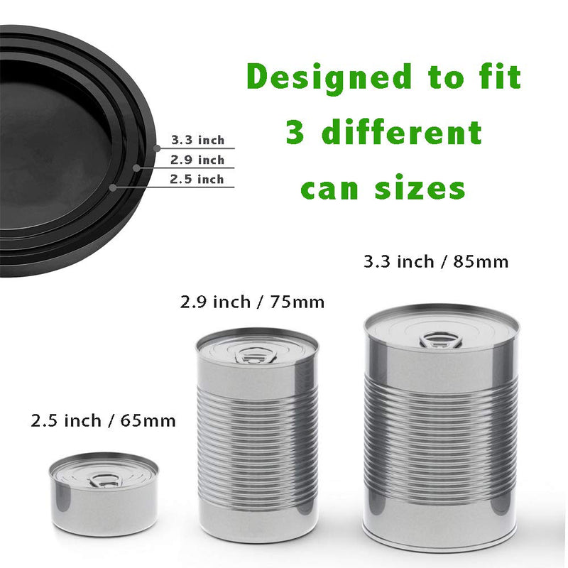 HolaStar Food Can Lids Silicone Can Cover for Human Dog Cat Pet Food Fit 3 Standard Size Cans Storage Set of 2 Black and White - PawsPlanet Australia