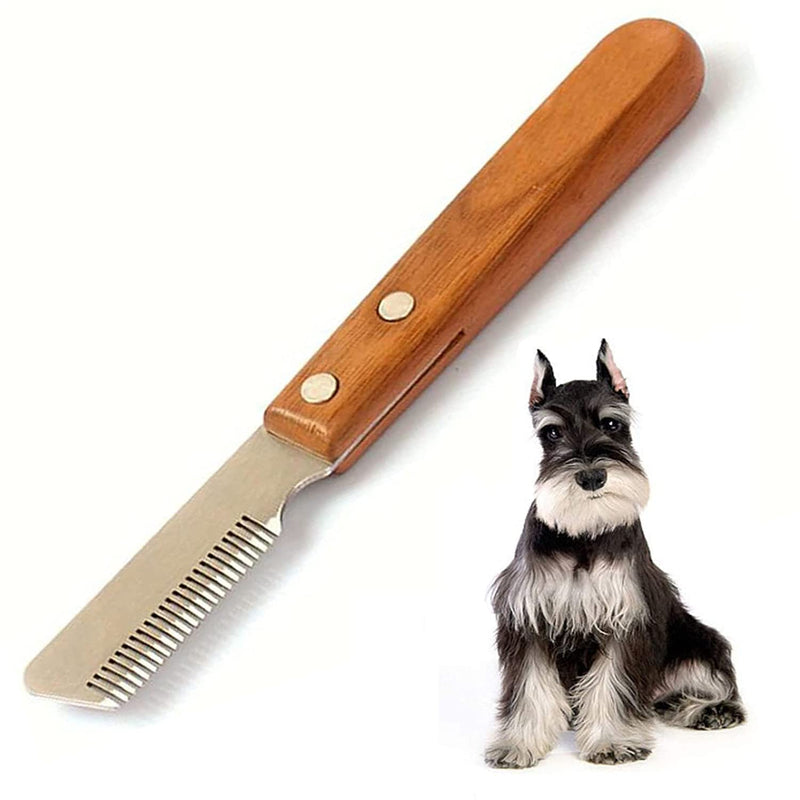 Dog trimming knife stripping knife ergonomic undercoat top hair trimming knife made of hardened and ground stainless steel with ergonomically shaped (correct) - PawsPlanet Australia