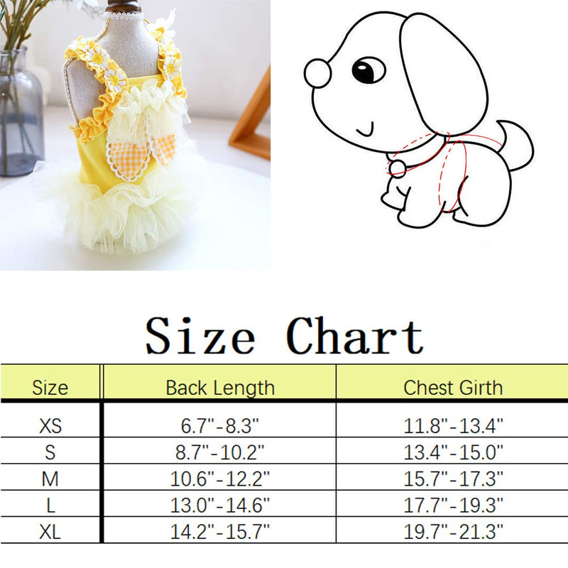 NACOCO Dog Yellow Dress Small Pet Cat Colorful Skirt Dogs Birthday Party Pet Princess Dresses for Small Dogs Cat and Tutu in Spring and Summer X-Small - PawsPlanet Australia