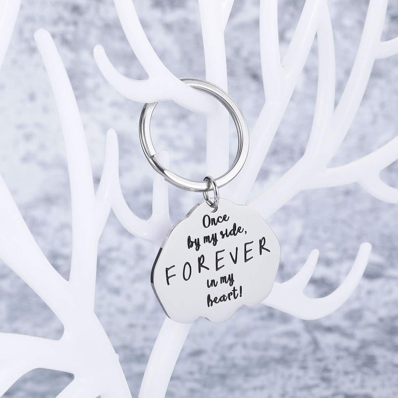 [Australia] - Pet Memorial Gifts Keychain for Pet Lovers Women Men Loss of Pet Jewelry Sympathy Condolences Key Ring for Pet Owner Family Friends Girls Boys Teens Remembrance Once by My Side Forever in My Heart 