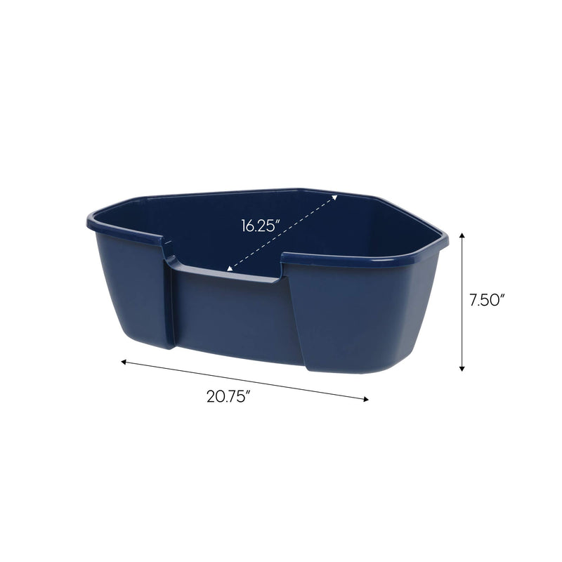 [Australia] - IRIS Open Top Cat Litter Box with Litter Scoop Navy Corner 