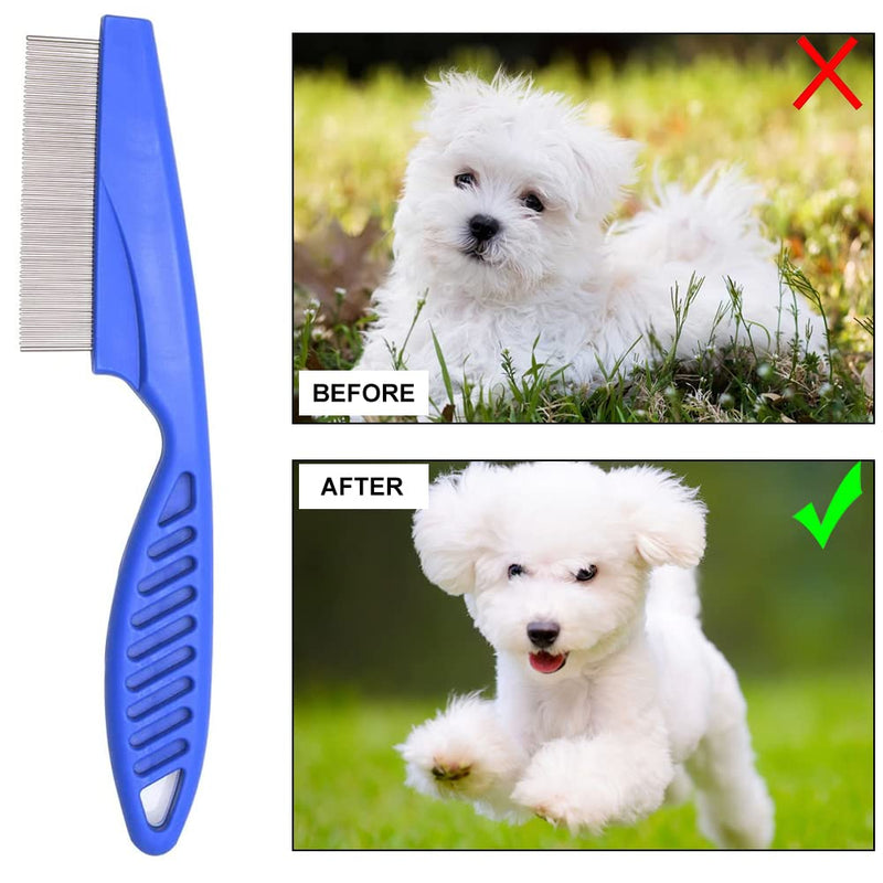 BAOSROY Flea Comb for Cats, lice comb, flea comb for dogs, flea comb, lice comb for dogs, tear stain remover comb, grooming comb for dogs and cats, dust comb for cats, lice comb stainless steel, for cats and dogs, 4 pieces - PawsPlanet Australia