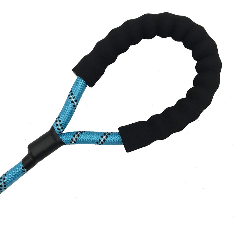 Shorven Nylon Strong Dog Rope Lead Reflective Training Dog Leash with Soft Handle 5-20 FT Long (Dia:0.5" 10FT) Aqua Blue - PawsPlanet Australia