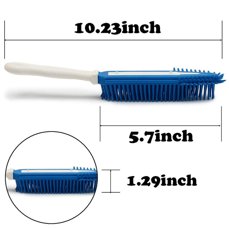 Pasuwisma 2 Pcs Silicone Car Pet Hair Remove Brush, Car and Auto Bedding Blankets Carpets Detailing Brush for Hair Removal, Pet Rubber Massage and Remover for Dog and Cat Hair, Blue and Green - PawsPlanet Australia