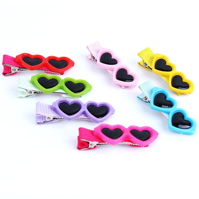 [Australia] - CHXIHome 8PCS Fashion Pet Hair Clips, Cute Sunglasses Style Bows Clips, Dog Grooming Modifications 