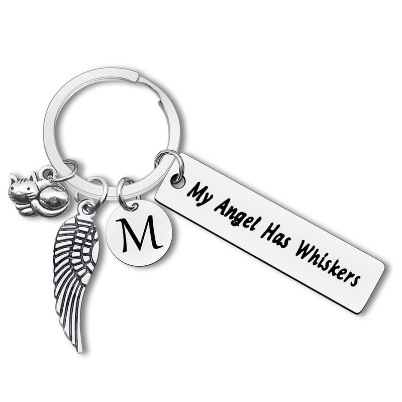 Dabihu Loss of Cat Memorial Keychain Initial Charm Jewelry Sympathy Gifts for Pet Loss in Memory of Cat Gifts for Cat Lovers Owners M - PawsPlanet Australia