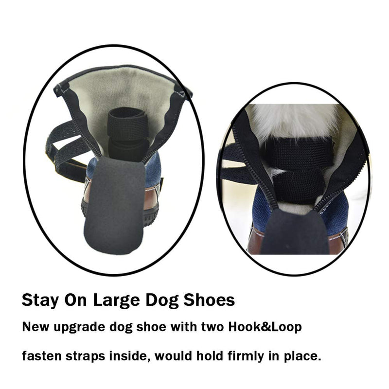 [Australia] - FLAdorepet Large Dog Shoes Rugged Anti-Slip Sole Dog Paw Protector for Hot Pavement Waterproof Dog Snow Shoes Pet Rain Boots with Straps Inside -Stay on Your Dog Feet 80(3.5" 3.1") Blue 