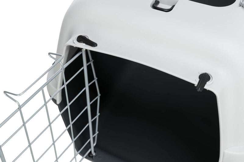 Trixie Capri III Open Top Transport Box, 40 × 38 × 61 cm, 2.5 Kg, Light Grey/ Grey - PawsPlanet Australia